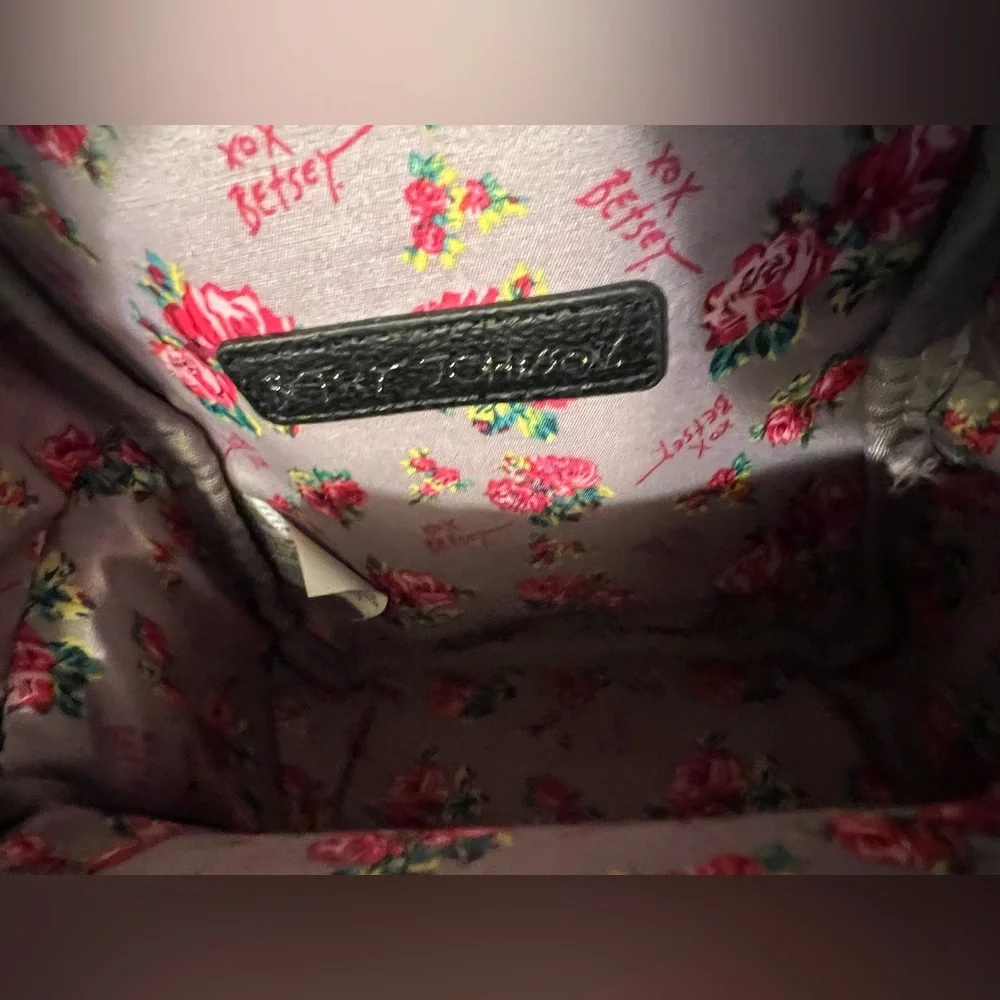 Betsey Johnson Black and Gray Cat spiderweb mini Backpack - Picture 5 of 9